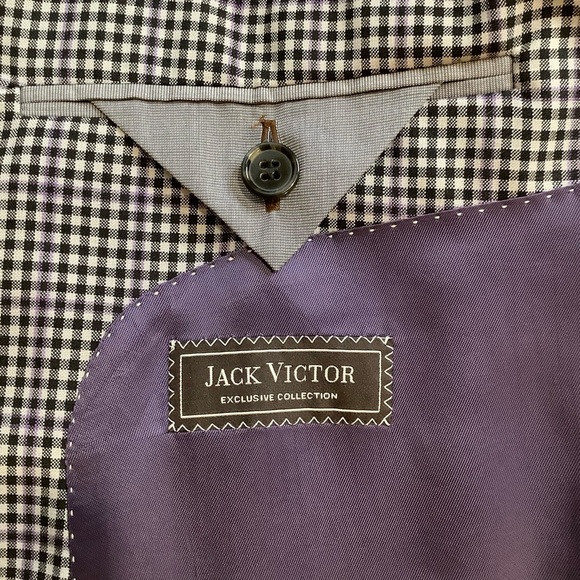 JACK VICTOR Wool Plaid Check Blazer Size 42 - Picture 13 of 16